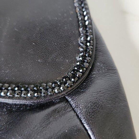SWAROVSKI | Leather clutch crystals embellished black - Picture 2 of 8